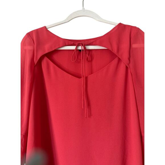 Express Chiffon Bell Sleeve Blouse Coral Size Small - Picture 2 of 7
